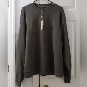 SKIMS Men's Terry Fleece Relaxed Crewneck Sweatshirt Military Green